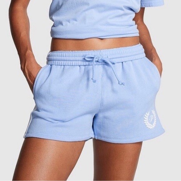 PINK Victoria's Secret Pants - PINK Victoria's Secret Light Blue Athletic Shorts
